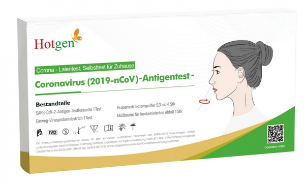 HOTGEN Novel Antigen Nasal-Schnelltest zur Laienanwendung/Eigenanwendung (Einzelverpackung)